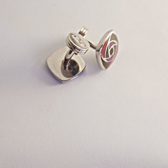 Charles Tyrwhitt Square enamel cuff links EUC - Picture 2 of 2